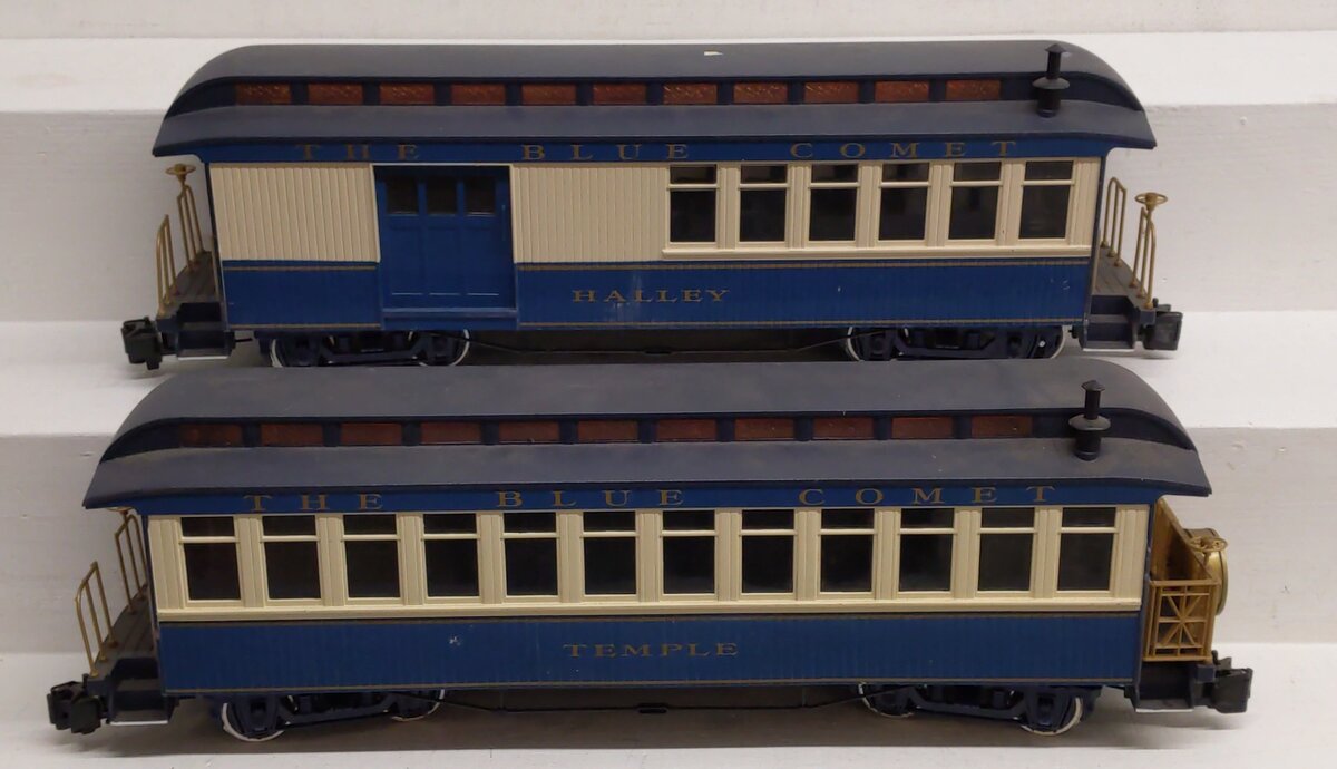Bachmann 833 G Scale New Jersey Central Blue Comet Passenger Cars VG