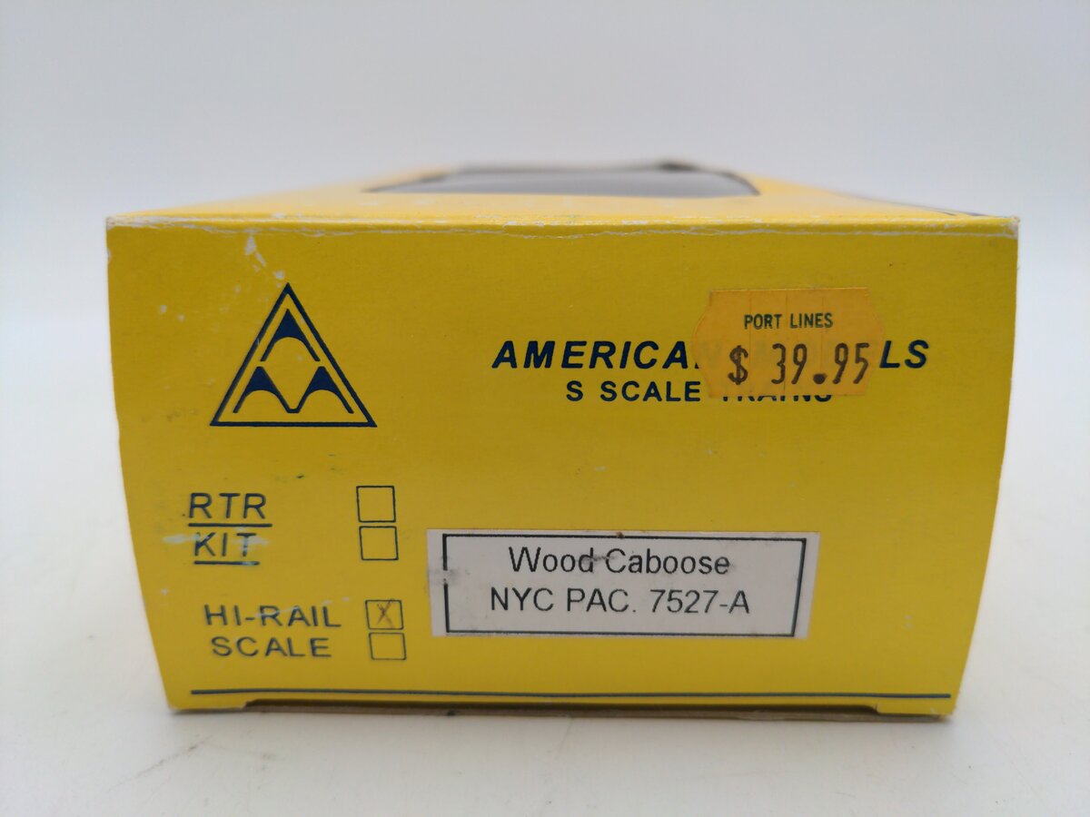 American Models 7527-A S Scale NYC Wood Caboose #20132 VG/Box