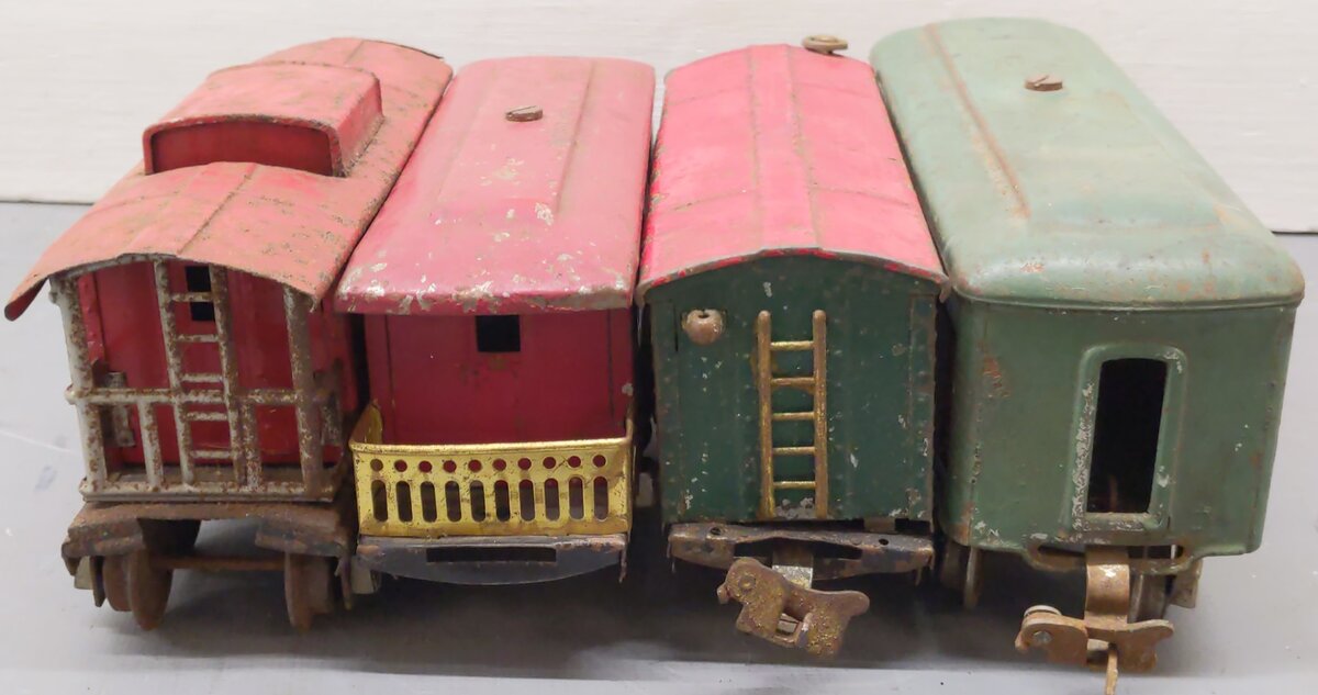 Lionel Prewar O Tinplate Assorted Cars 805, 2657, 630, 607 [4]