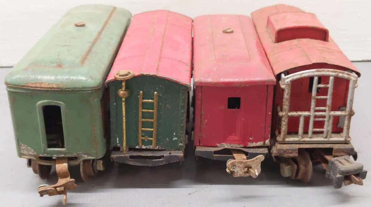 Lionel Prewar O Tinplate Assorted Cars 805, 2657, 630, 607 [4]