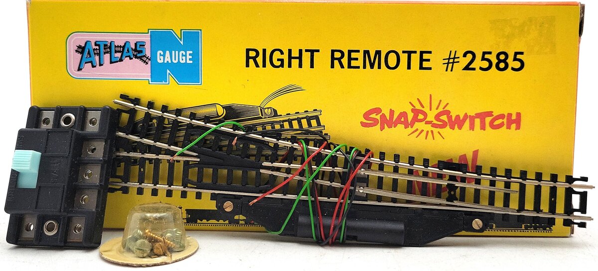 Atlas 2585 N Scale Right Hand Remote Snap Switch Turnout Snap-Switch LN/Box