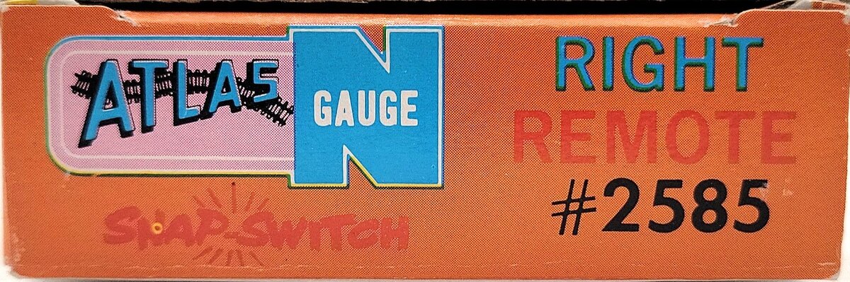 Atlas 2585 N Scale Right Hand Remote Snap Switch Turnout Snap-Switch LN/Box