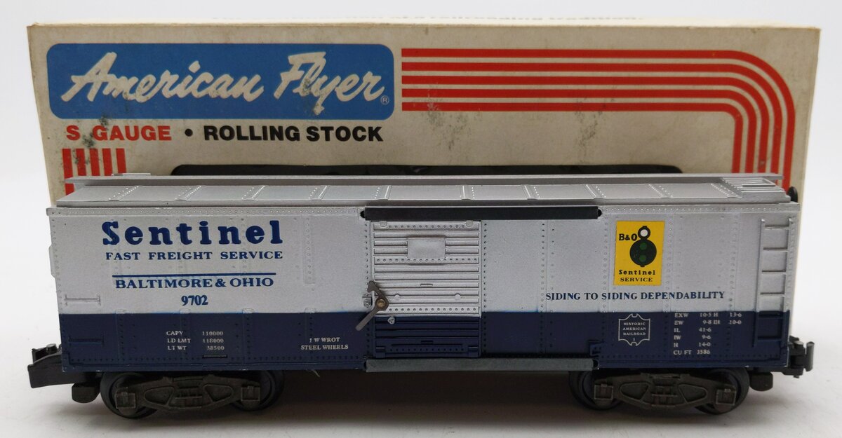 American Flyer 4-9702 S Gauge Baltimore & Ohio Sentinel Boxcar #9702 EX/Box