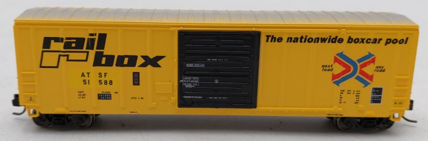 InterMountain 67521-05 N Scale ATSF Ex-Railbox PS Exterior Post Boxcar #51588 EX/Box