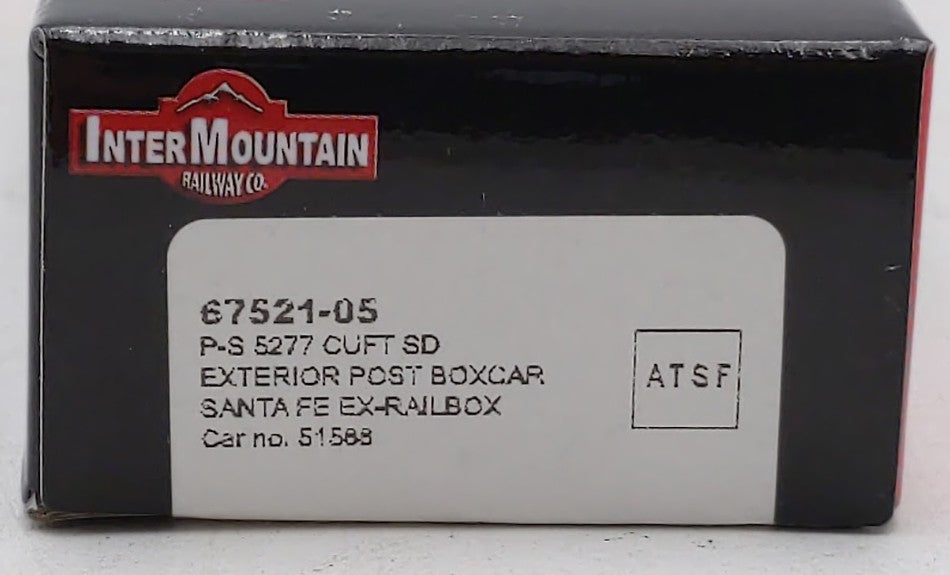InterMountain 67521-05 N Scale ATSF Ex-Railbox PS Exterior Post Boxcar #51588 EX/Box