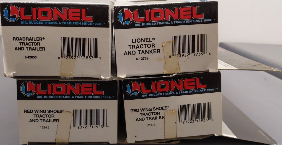 Lionel O Gauge Assorted Tractor and Trailer Trucks: 12739, 12833, 12923 [4] EX/Box