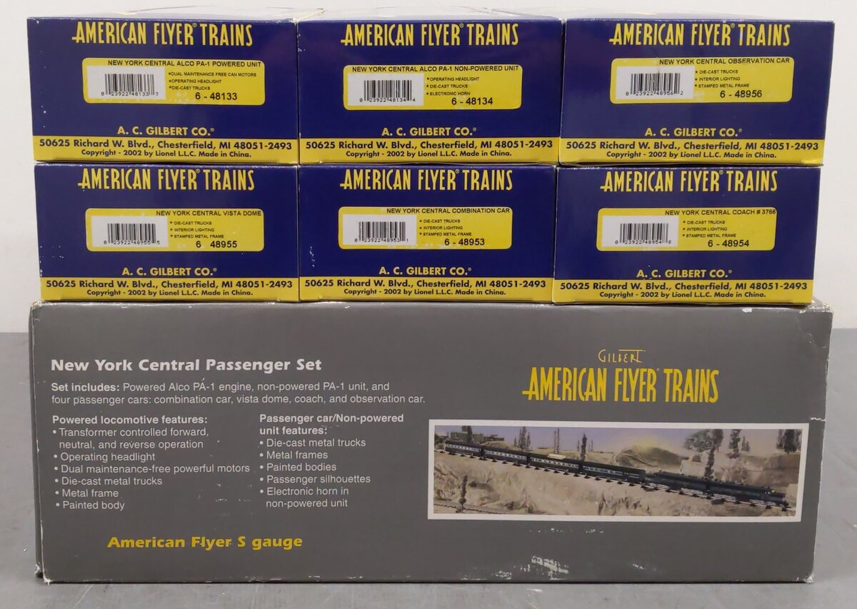 American Flyer 6-49611 S New York Central Alco PA AA S Gauge Diesel Train Set EX/Box