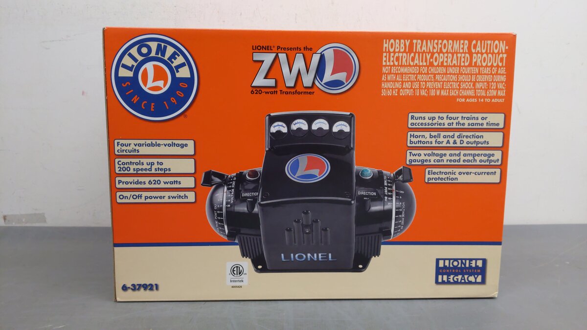 Lionel 6-37921 ZW-L 620 Watt 4-Train Transformer LN/Box