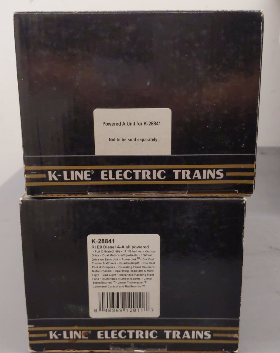 K-Line K28701S O Gauge New York Central E8 AA Diesel Locomotive Set #4046/4049 LN/Box