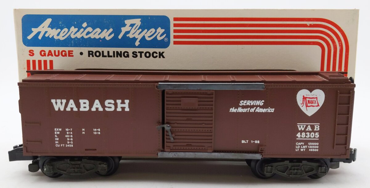 American Flyer 6-48305 S Gauge Wabash Boxcar #48305 EX/Box