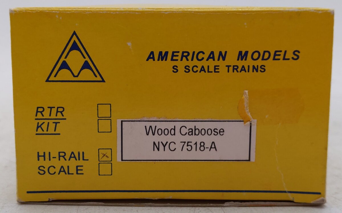 American Models 7518-A S Gauge NYC Wood Caboose #19870 EX/Box