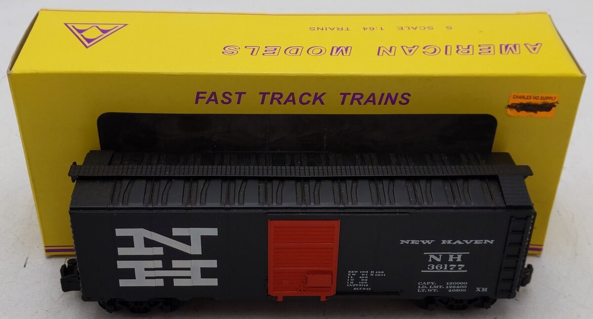 American Models 1128 S Scale New Haven 40' Boxcar #36177 EX/Box