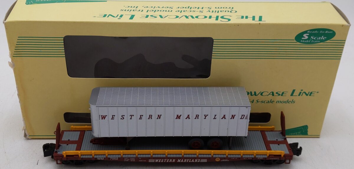 S-Helper 00310-6 "S" Scale TOFC Western Maryland Flatcar with Trailer EX/Box