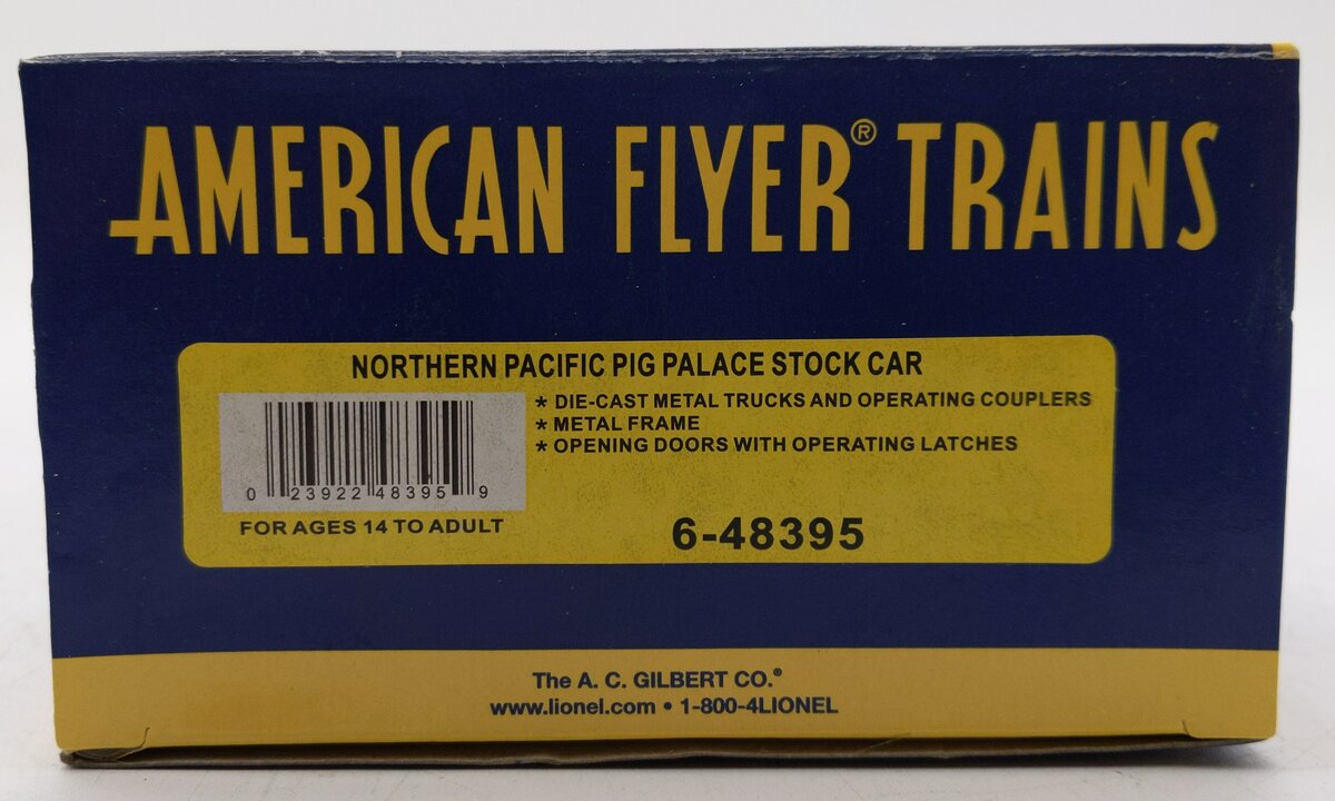 American Flyer 6-48395 S Scale Northern Pacific Pig Palace Stockcar #48395 EX/Box