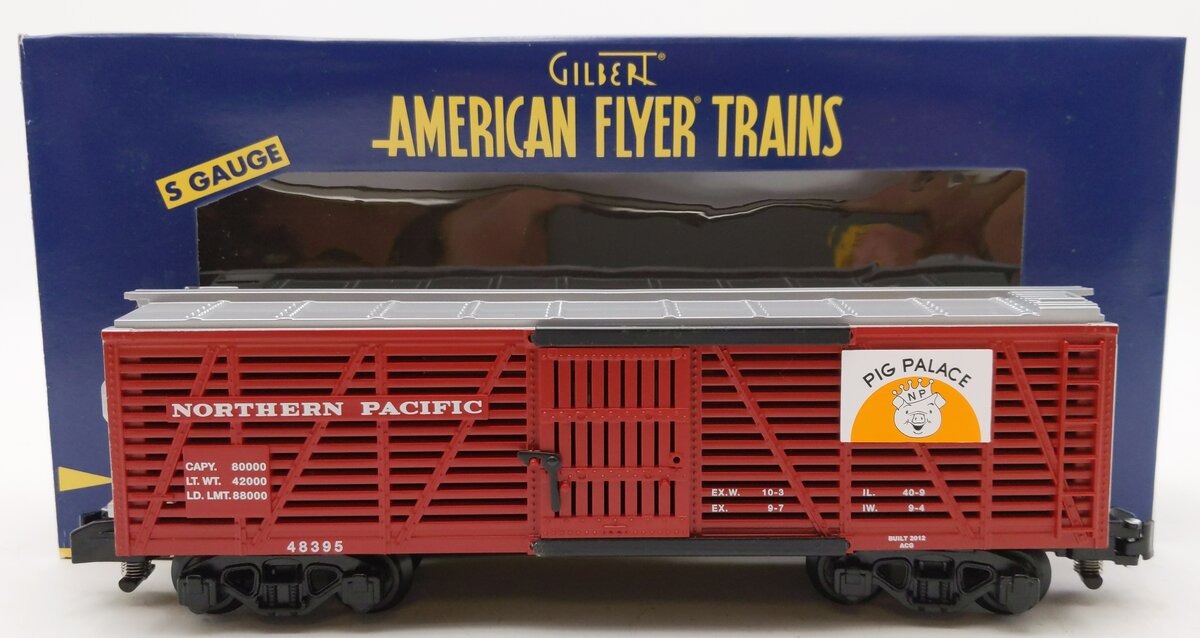 American Flyer 6-48395 S Scale Northern Pacific Pig Palace Stockcar #48395 EX/Box