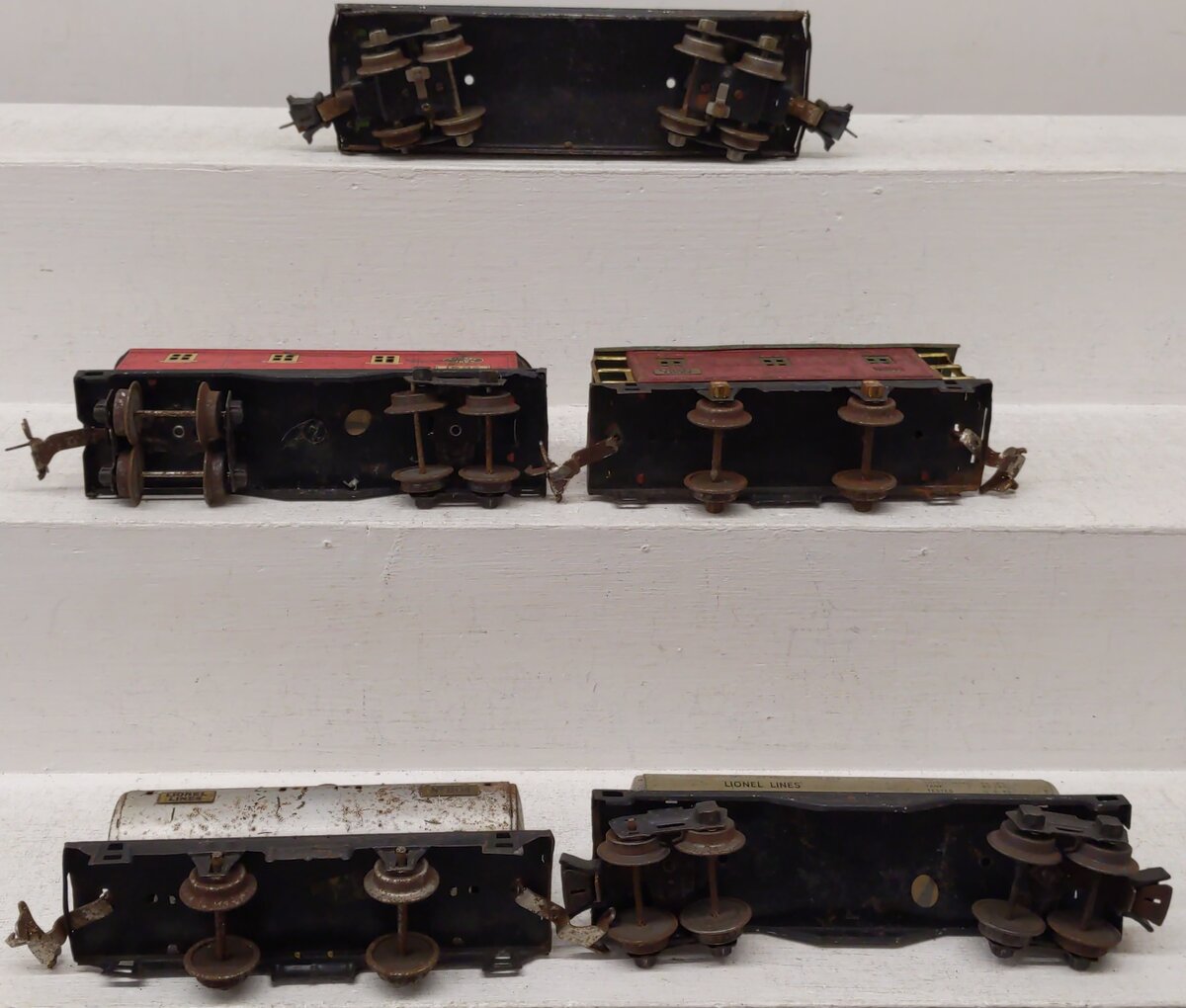 Lionel Prewar O Tinplate Assorted Freight Cars 804, 1680, 807, 1682, 2812 [5]