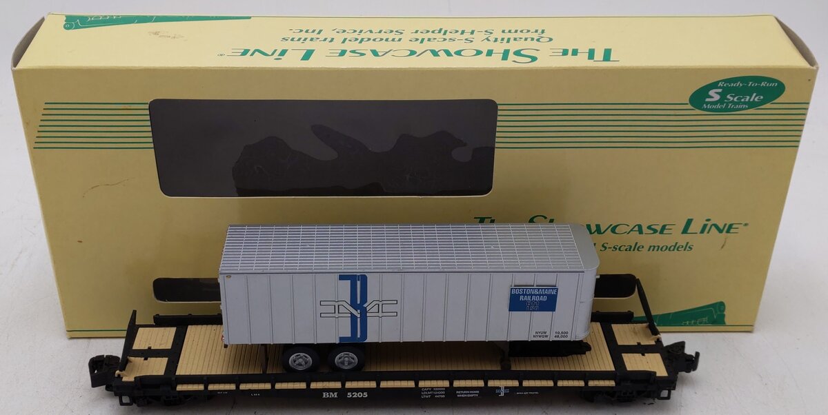 S-Helper 00262-8 S Scale B&M TOFC w/ B&M Trailer #5205 EX/Box
