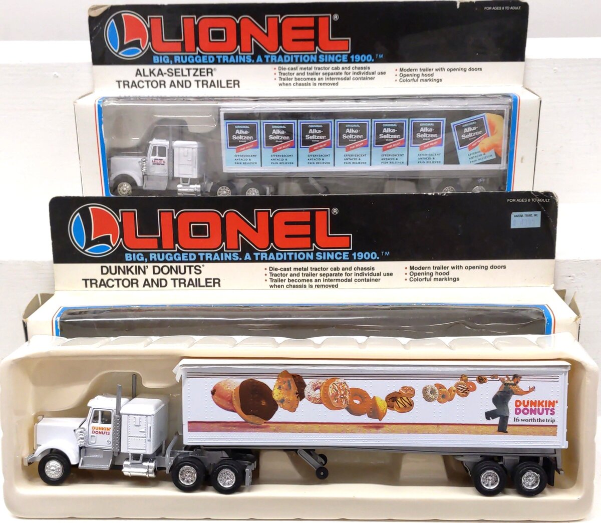 Lionel O Gauge Assorted Tractor and Trailers: 12842, 12811 [2] NIB
