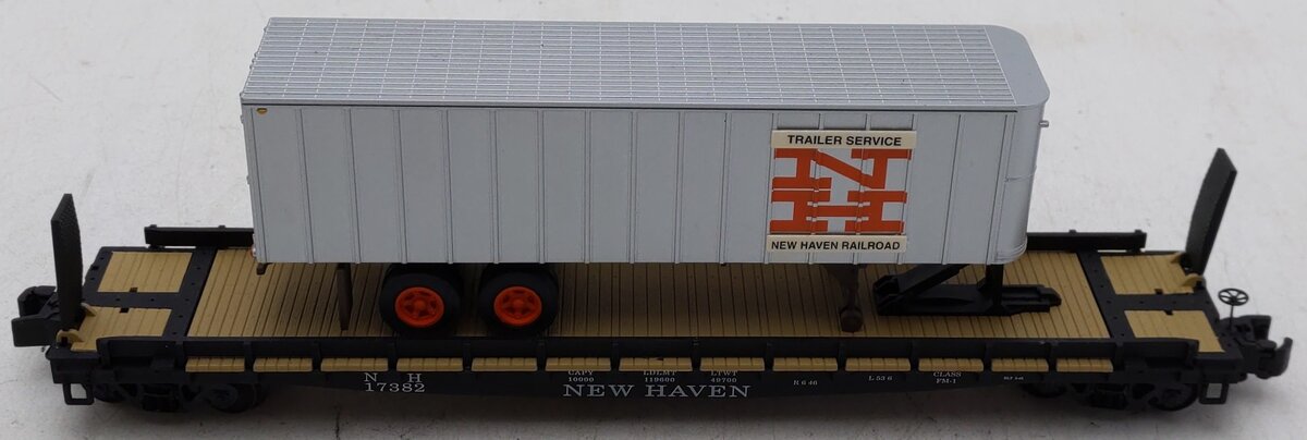 S-Helper 00190 "S" Scale New Haven Flatcar with New Haven Trailer EX/Box