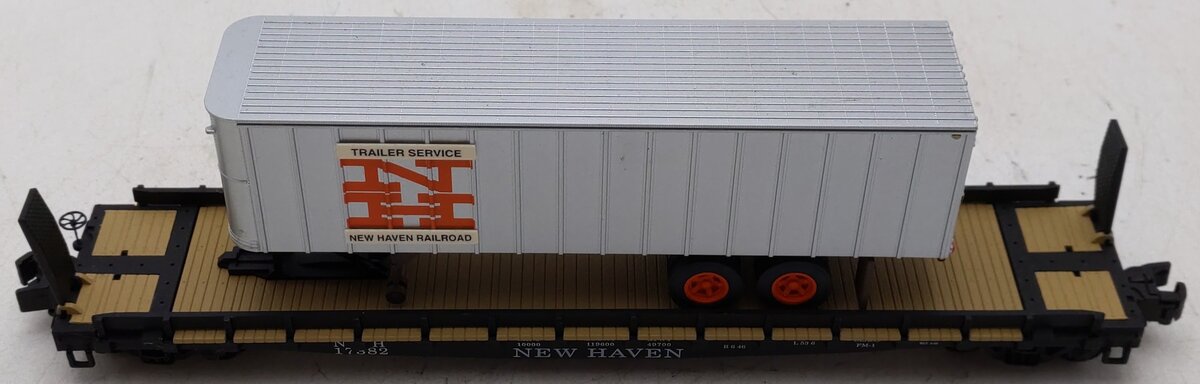 S-Helper 00190 "S" Scale New Haven Flatcar with New Haven Trailer EX/Box