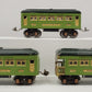 Lionel 607S Vintage O Prewar Two Tone Green Passenger Car Set: 607 607 608 VG