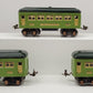 Lionel 607S Vintage O Prewar Two Tone Green Passenger Car Set: 607 607 608 VG