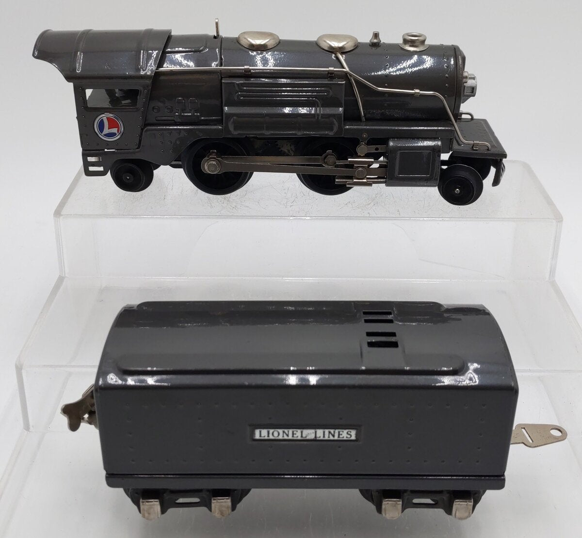 Lionel 259E Vintage O Gray 2-4-2 Streamlined Steam Locomotive & Tender