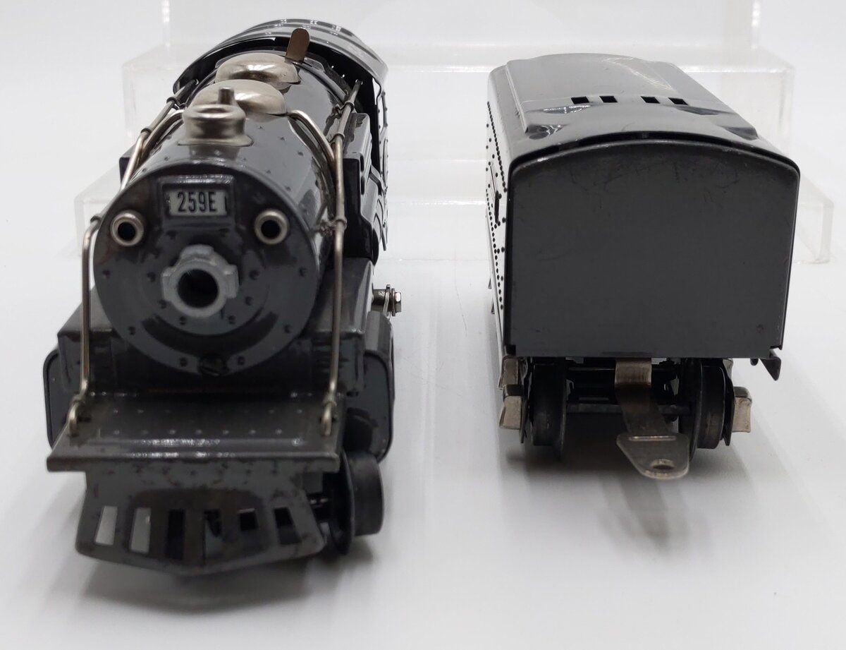 Lionel 259E Vintage O Gray 2-4-2 Streamlined Steam Locomotive & Tender