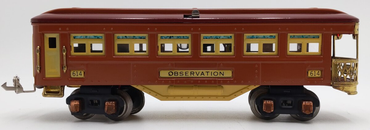 Lionel 614 Vintage O Gauge Custom Terracotta Observation Car
