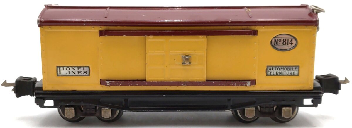 Lionel 814 Vintage O Prewar Yellow Brown Automobile Furniture Boxcar VG