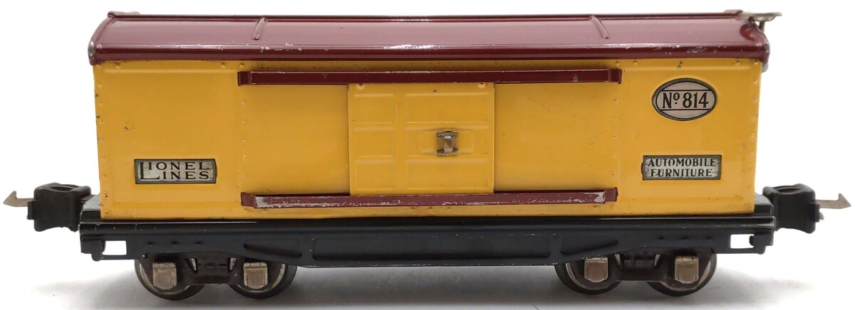 Lionel 814 Vintage O Prewar Yellow Brown Automobile Furniture Boxcar VG