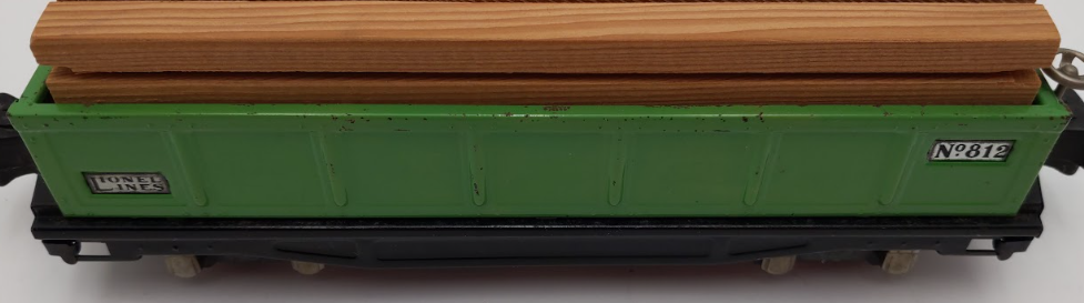 Lionel 812 Vintage O Prewar Green Tinplate Gondola