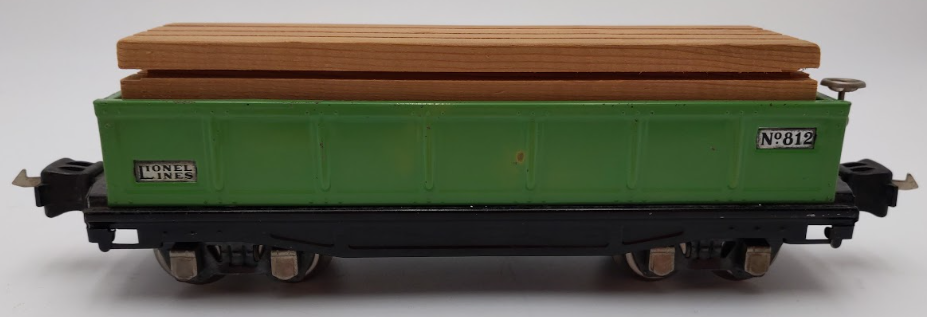 Lionel 812 Vintage O Prewar Green Tinplate Gondola