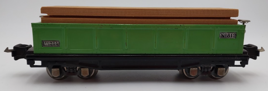 Lionel 812 Vintage O Prewar Green Tinplate Gondola