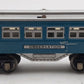 Lionel 601 Vintage O Prewar Blue Tinplate Pullman Observation Passenger Car VG