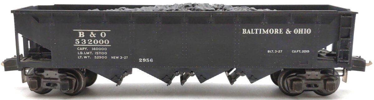 Lionel 2956 Vintage O Prewar Baltimore & Ohio Semi-Scale Die-Cast 4-Bay Hopper VG