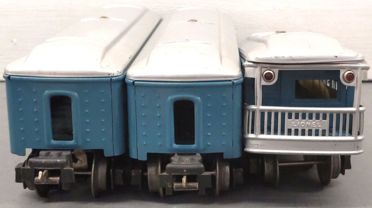 Lionel 2630S Vintage O Prewar Tinplate Blue/Silver Passenger Cars (Set of 3) VG