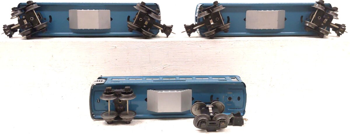 Lionel 2630S Vintage O Prewar Tinplate Blue/Silver Passenger Cars (Set of 3) VG
