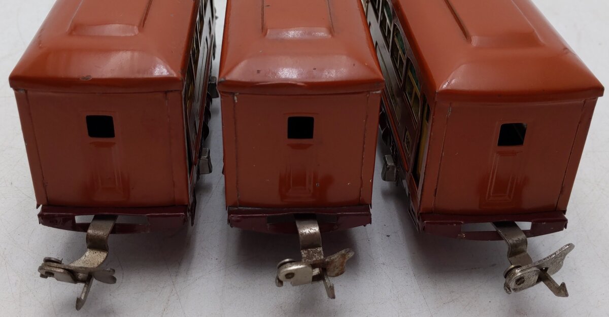 Lionel 529S Vintage O Prewar Terra Cotta Passenger Car Set: 529, 529, 530 (3)