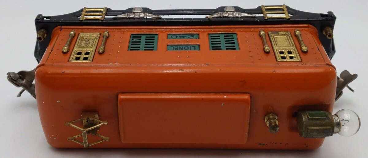 Lionel 248 0-4-0 Tinplate  Powered Electric Locomotive (Orange /Peacock) VG