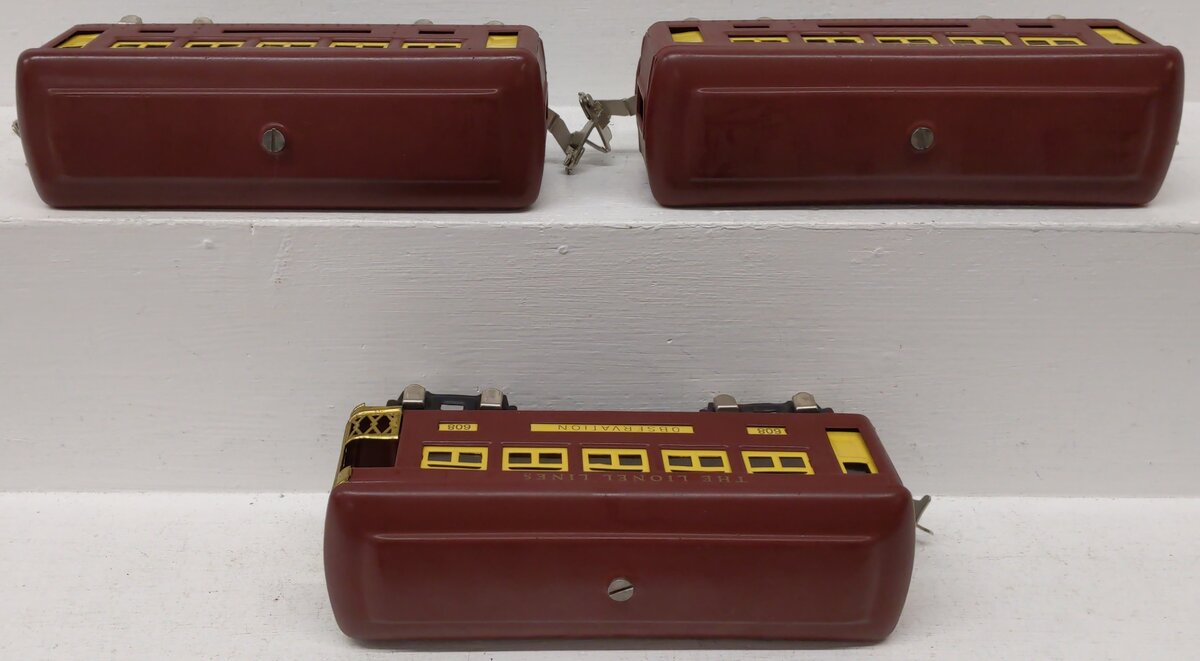 Lionel 607/608 Vintage O Lionel Lines Tinplate Pullman & Observation Cars [3]