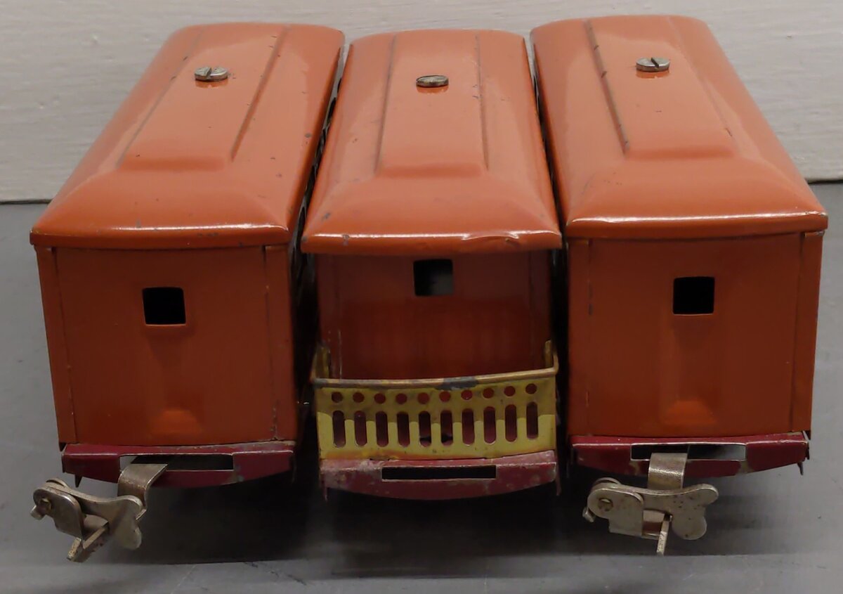 Lionel 529S Vintage O Prewar Terra Cotta Passenger Car Set: 529, 529, 530 (3)