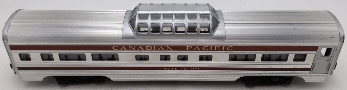 Lionel 2552 Vintage O Canadian Pacific Skyline 500 Aluminum Vista Dome Car VG