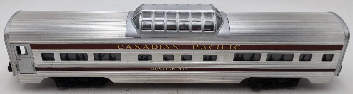 Lionel 2552 Vintage O Canadian Pacific Skyline 500 Aluminum Vista Dome Car VG