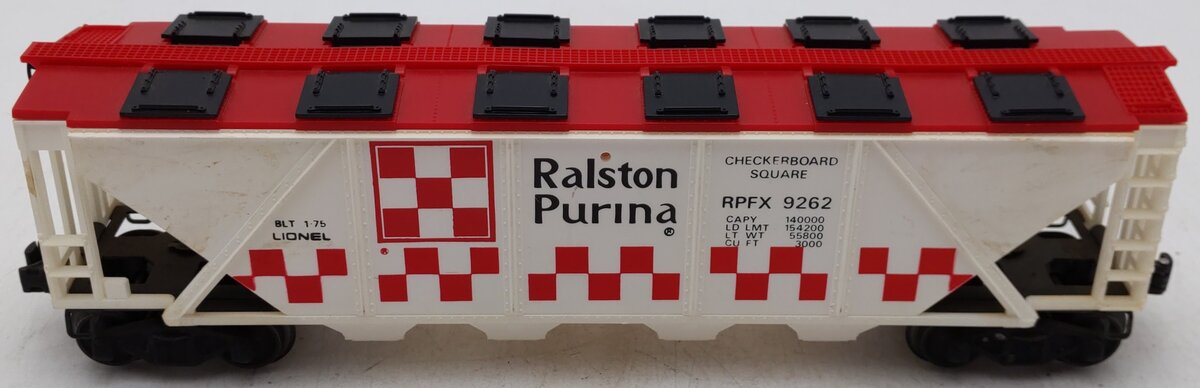 Lionel 6-9262 O Gauge Ralston Purina Checkerboard Quad Hopper EX