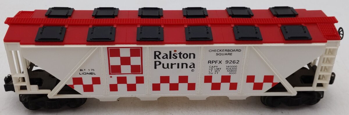 Lionel 6-9262 O Gauge Ralston Purina Checkerboard Quad Hopper EX