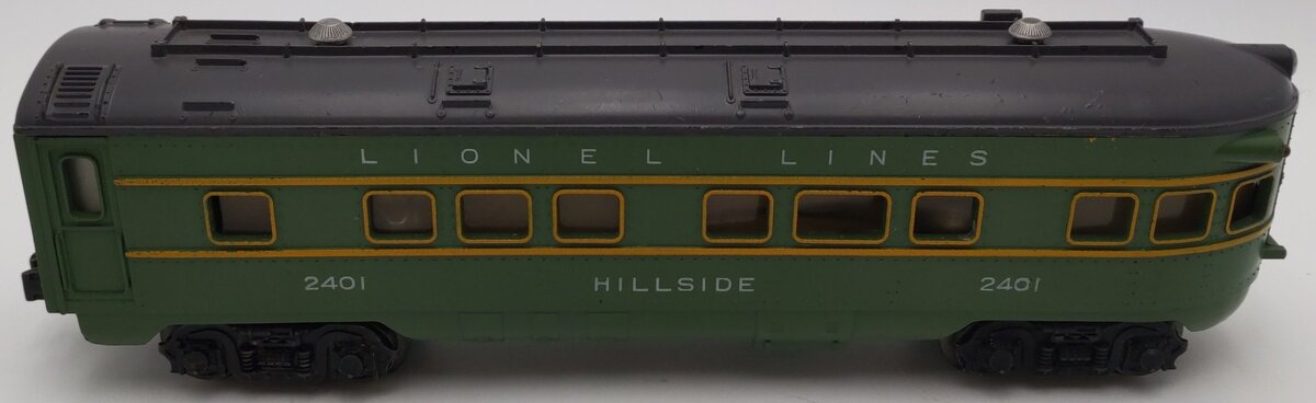Lionel 2401 Vintage O Lionel Lines Green/Gray Hillside Observation Car VG