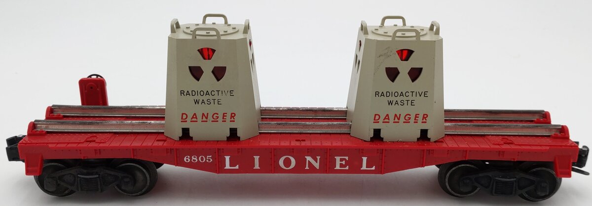 Lionel 6805 Vintage O Radioactive Atomic Disposal Flatcar VG