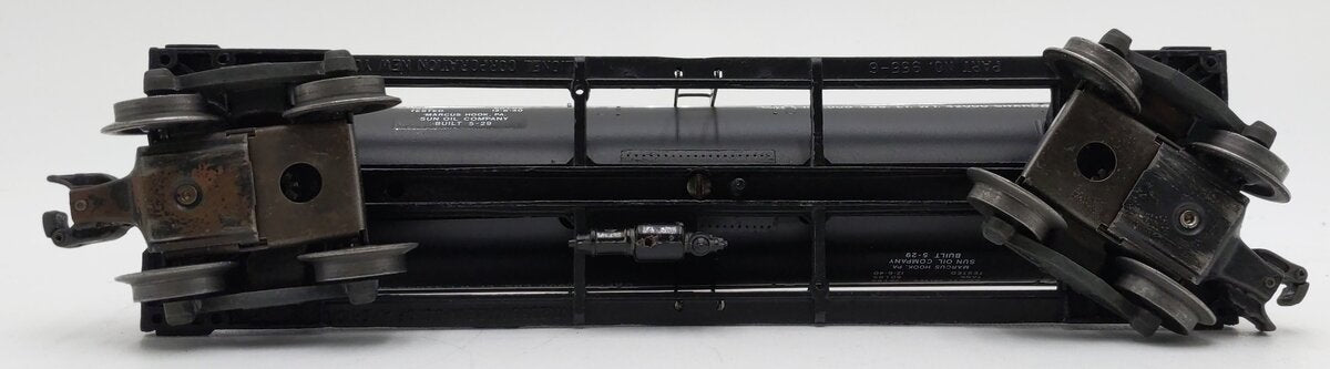 Lionel 2855 Vintage O Gauge Postwar Sunoco Black Semi-Scale Tank Car VG
