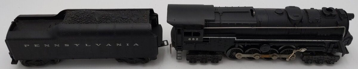 Lionel 682 Vintage O Postwar PRR 6-8-6 Steam Locomotive w/2046W-50 Tender VG
